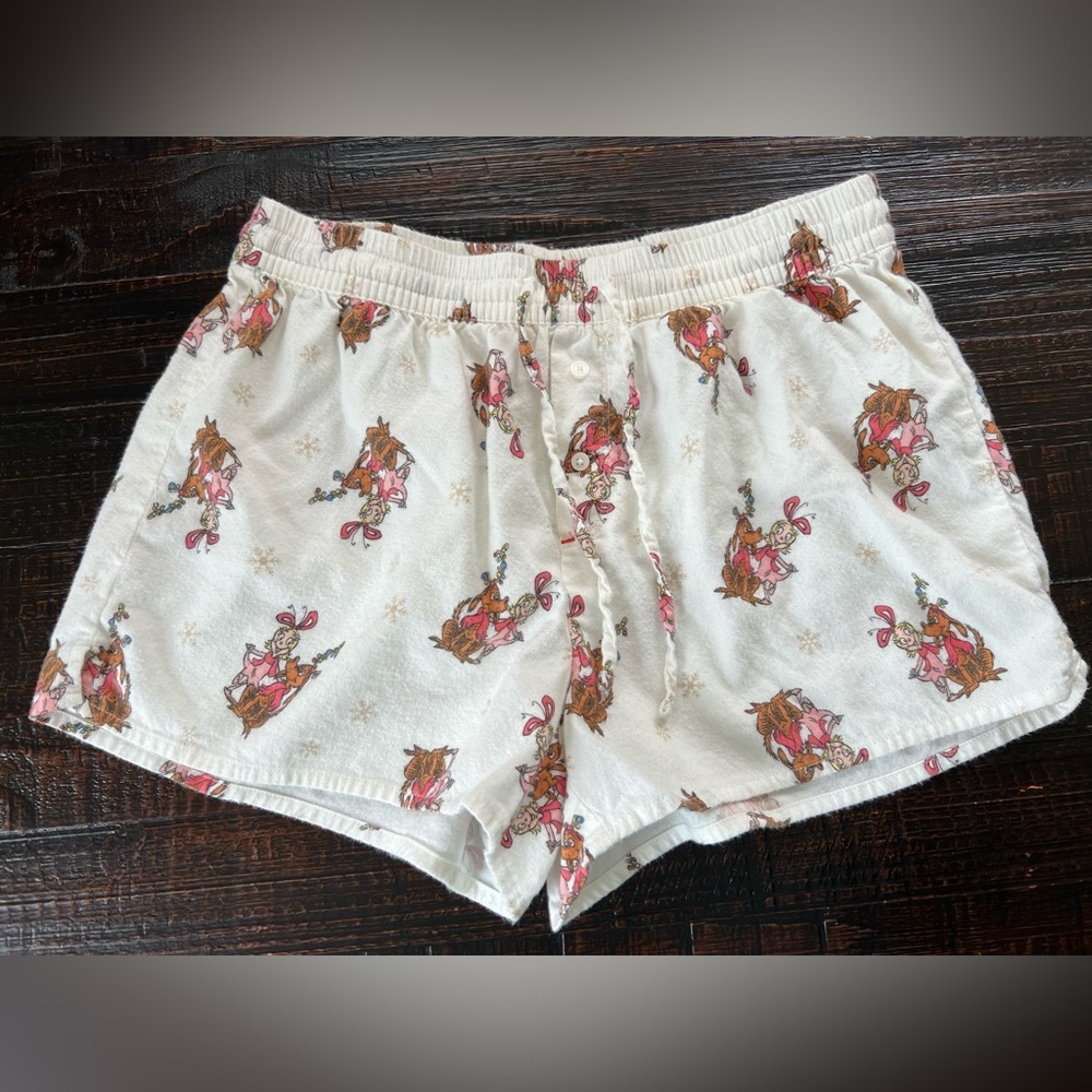 The Grinch Aerie XS Shorts cindy lou And Max Sleep Flannel Boxers